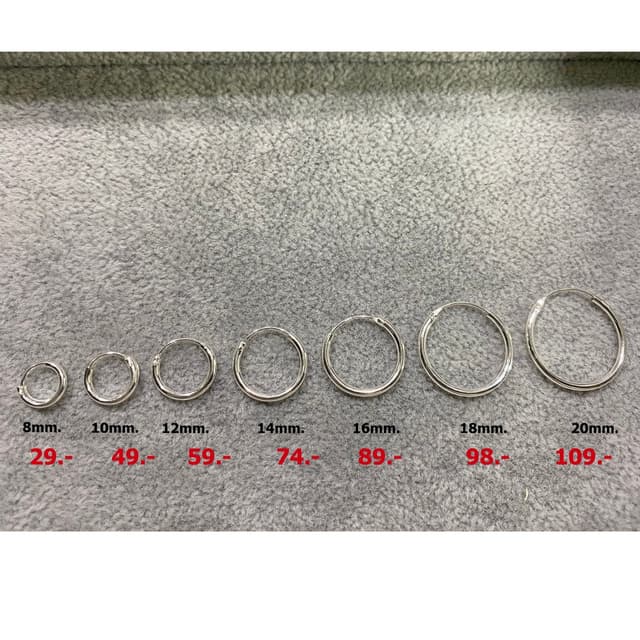 🌈ต่างหูห่วงเงินแท้ หลายขนาด🌈หนา1.5มิล ขายเป็นคู่ ต่างหูเงิ