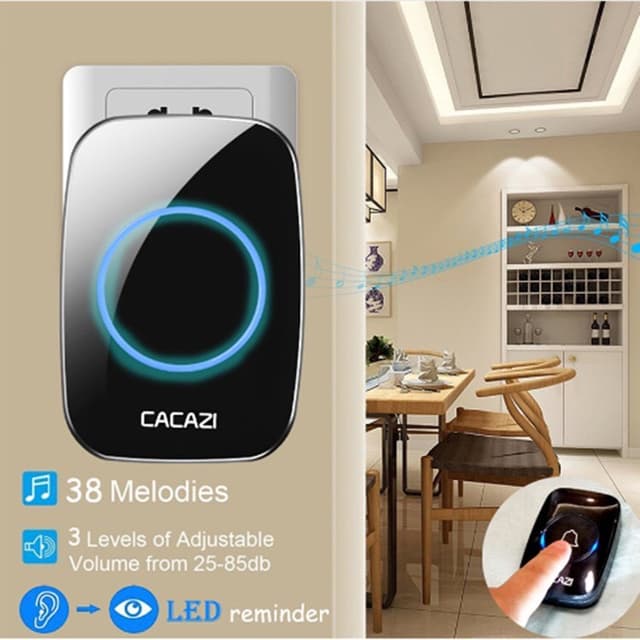 กริ่งไร้สายใช้งานง่ายสะดวกมาก ออดประตู ระยะ300เมตร  เสียงดัง