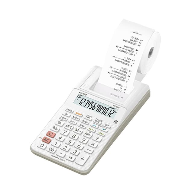 Casio Calculator เครื่องคิดเลข  คาสิโอ รุ่น  HR-8RCWE+AD-A60