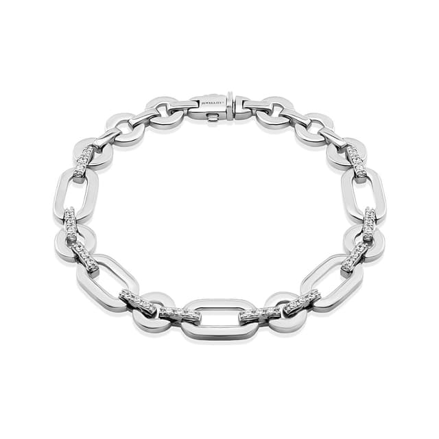 Jewellista สร้อยข้อมือโซ่ Edena เงินแท้ 925 ประดับพลอย CZ ชุ