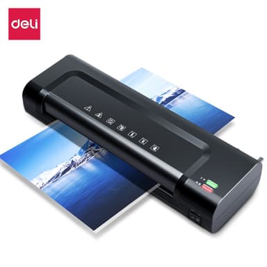 Deli 14375 เครื่องเคลือบบัตร A4 เครื่องเคลือบเอกสาร กระดาษ 280มม./นาที อุปกรณ์สำนักงาน Laminator