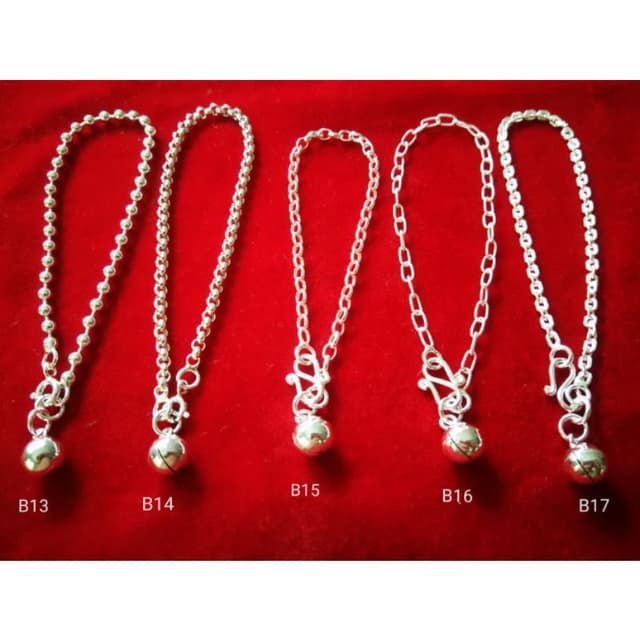 สร้อยข้อมือเงินแท้ ขนาด สร้อยเด็ก และ สร้อยผู้ใหญ่ แบบ B13-B