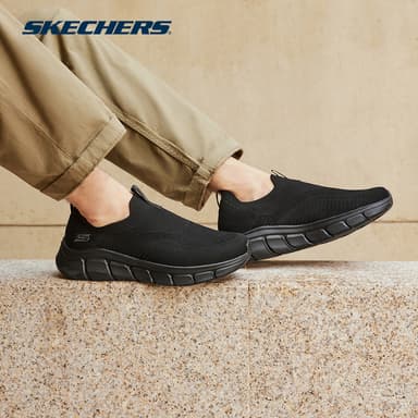 Skechers สเก็ตเชอร์ส รองเท้าผู้ชาย Men Bobs B Flex Bobs Shoes - 118107-BBK - Memory Foam