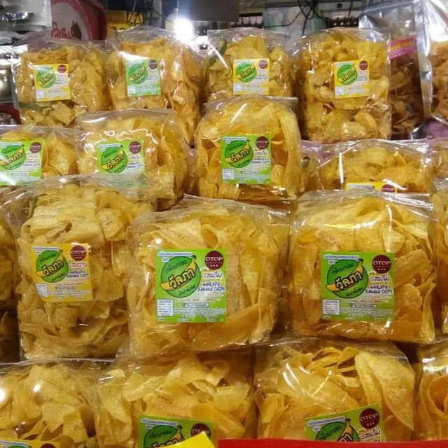 กล้วยหอมทอดกรอบ กล้วยกรอบพะเยา 100 กรัม กล้วยฉาบแม่ใจ คละยี่