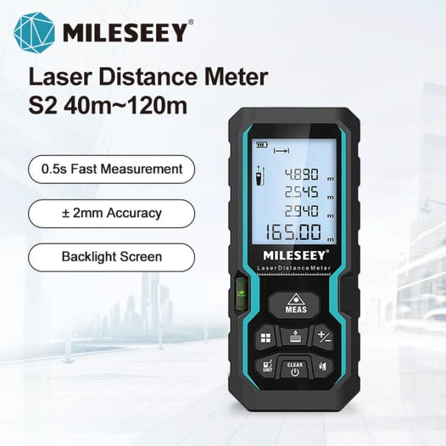 ★Mileseey★ S5L เครื่องวัดระยะทางเลเซอร์ดิจิทัล 100 เมตร หน้า