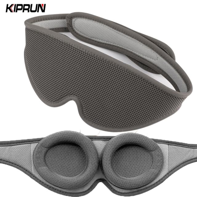 Kiprun หน้ากากปิดตา 3D ป้องกันแสง 100% ปรับได้ แบบเปลี่ยน สํ