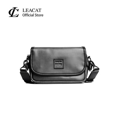 Leacat กระเป๋าสะพายไหล่ลําลอง ทรงสี่เหลี่ยม ขนาดเล็ก สําหรับผู้ชาย