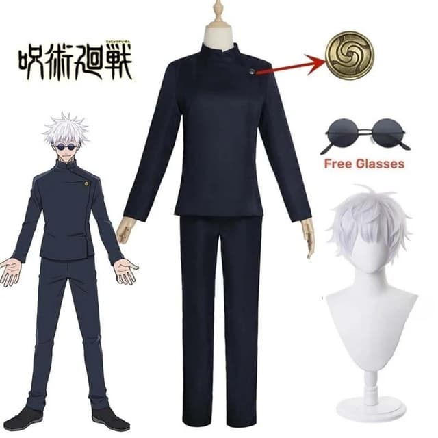 อะนิเมะ S2 Gojo Satoru คอสเพลย์เครื่องแต่งกายสีน้ําเงินเข้ม 