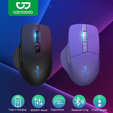 GOOJODOQ เมาส์เกมมิ่งไร้สาย 2.4G 2000 DPI เซนเซอร์ออปติคอล 6 ปุ่ม สําหรับ MacBook แท็บเล็ต แล็ปท็อป PC GAMING