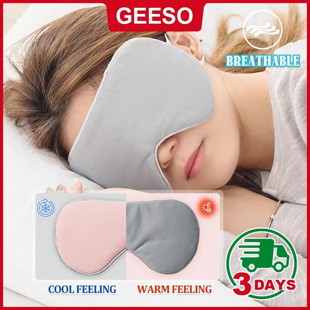 GEESO 2 IN 1 Sleep Eye Mask ผ้าปิดตา สำหรับนอนหลับ เดินทาง บ