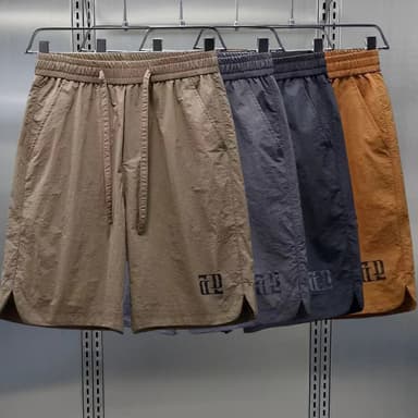 กางเกงขาสั้นผู้ชายกีฬาเอวยางยืดไซส์ใหญ่ M-5XL ฤดูร้อนบางระบายอากาศดี ทรงหลวมสบาย อเนกประสงค์สีพื้น