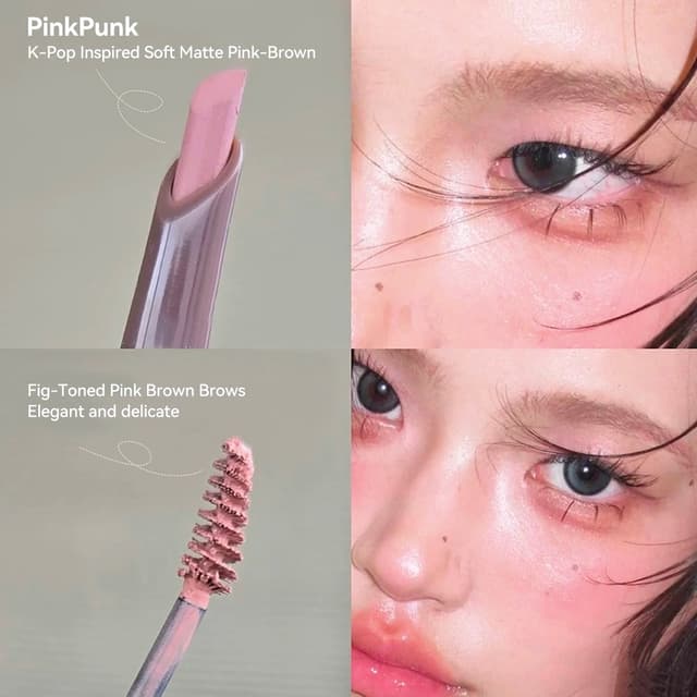 PinkPunk 2 in 1 มาสคาร่าคิ้ว & ดินสอเขียนคิ้ว 5D มาสคาร่าคิ้