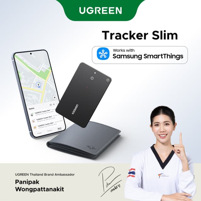 UGREEN รุ่น CM830 Tracker Slim Work พร้อม Samsung SmartThings AirTag Smart Tracker Finder สําหรับ Samsung GPS Anti-Loss การ์ด กระเป๋าสตางค์