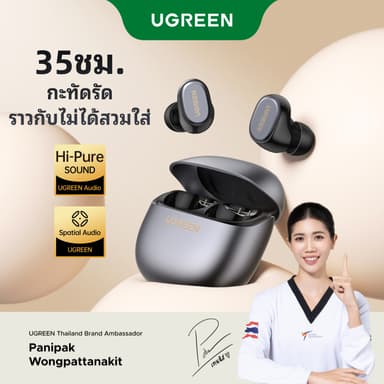 UGREEN Dots Bluetooth 6.0 หูฟัง TWS 4 ไมค์รองรับ AAC/SBC Audio Codecs Hi-Pure Sound Spatial Audio Latency ต่ํา App ควบคุมหูฟังไร้สาย