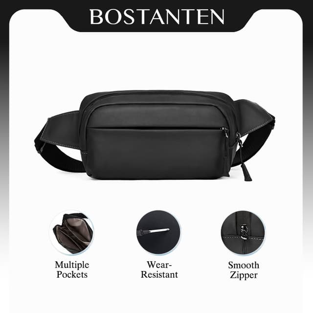 BOSTANTEN Nomad กระเป๋าคาดเอวผู้ชาย กันน้ำ ดีไซน์มินิมอล เรี