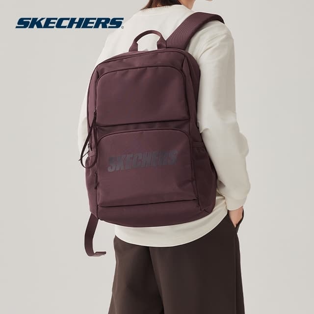 Skechers เป้สะพายหลัง unisex กระเป๋าเป้ น้ำหนักเบา กันน้ำ ใส