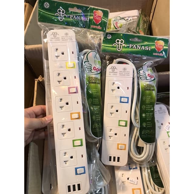 {รับประกัน 1ปีเต็ม} ปลั๊กไฟ ปลั๊กพ่วง PN ผ่านมาตรฐาน มอก.ปลอ