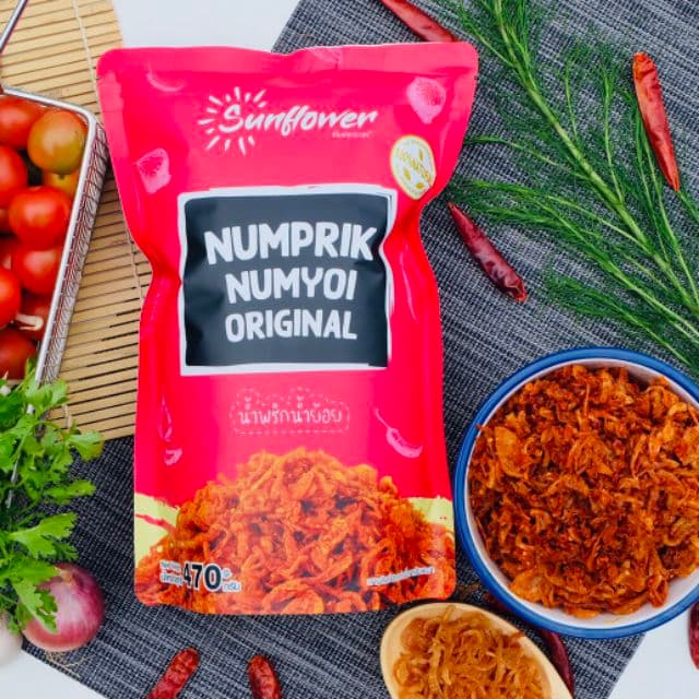 น้ำพริกน้ำย้อย 470 กรัม Numprik Sunflower