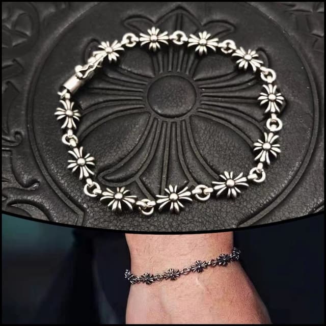 สร้อยข้อมือเงินแท้ เกรด 925 จี้รูปหัวใจ ประดับโครเมี่ยม สไตล