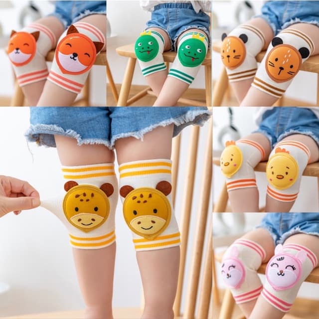 สนับเข่าเด็ก มีกันลื่น รูปยิ้ม น่ารัก ถุงรองคลานเด็ก สนับเข่