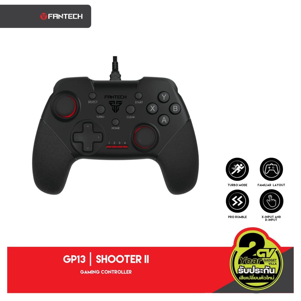 FANTECH GP13 SHOOTER II Gaming Controller น้ำหนักเบา ระบบ X-input มาพร้อมกับด้ามจับพื้นผิวยาง จับถนัดมือ https://wayoza.com