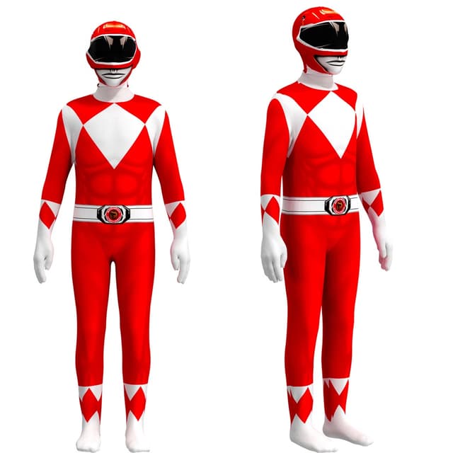 Power Rangers เครื่องแต่งกายเด็กผู้ใหญ่คอสเพลย์ชุดแฟนซีปาร์ต