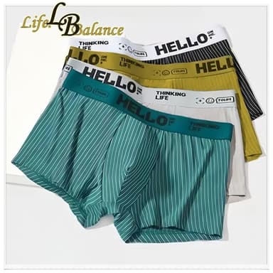 #343 ลาย Hello กางเกงใน บ็อกเซอร์หนากว่า รุ่นที่ดีกว่า ยืดหยุ่นกว่า เป้าสองชั้น Boxer เนื้อผ้านิ่ม สวมใส่สบาย Size 4XL