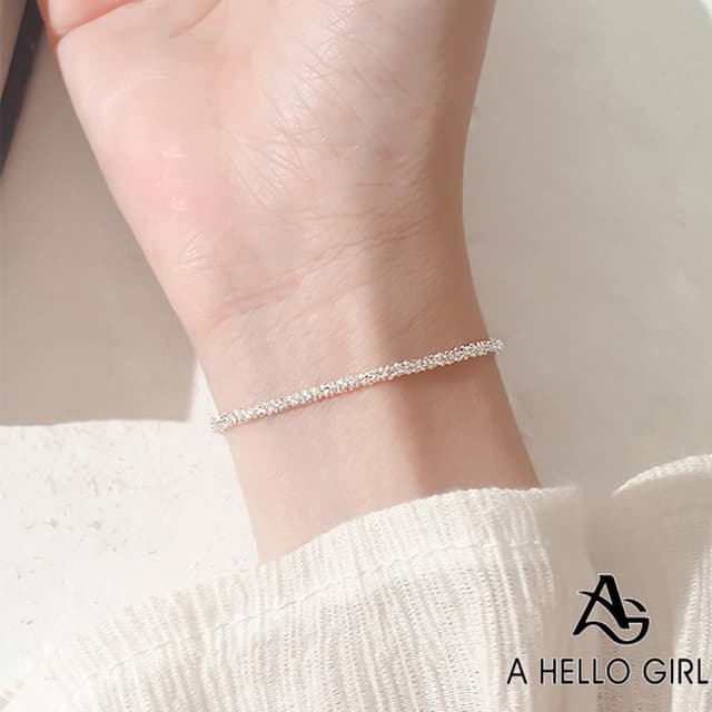 A HELLO GIRL สร้อยข้อมือ กําไลข้อมือเงินแท้ เกรด 925 จี้รูปด