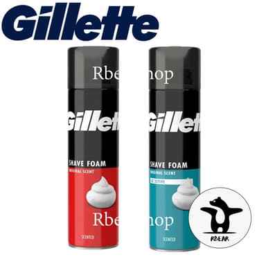 โฟมโกนหนวด Gillette shave foam regular classic และ sensitive ขนาด 200ml