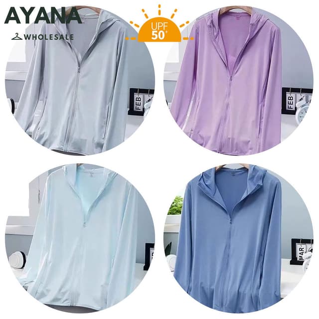 เสื้อกันแดด UPF50+ ผ้าไอซ์ ชุดฤดูร้อน สำหรับผู้ชายและผู้หญิง