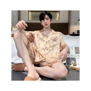 3333-1 SPS (7700) ชุดนอนผู้ชาย ชุดนอนคอปกแขนสั้นขาสั้น ชุดนอนผ้าไหมอิตาลี่ พร้อมส่งจากไทยไม่ต้องรอพรีออเดอร์