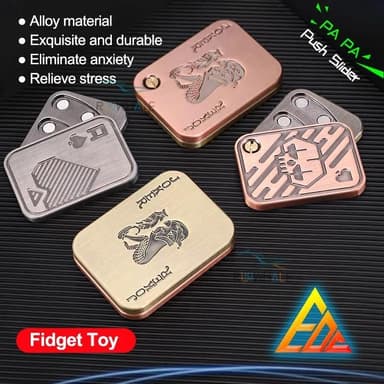 โลหะ Fidget Push Slider Anti Stress ของเล่นสําหรับผู้ใหญ่ EDC Finger Spinner โป๊กเกอร์บรรเทาความวิตกกังวลของเล่นแบบพกพา Pop Magnetic Slider