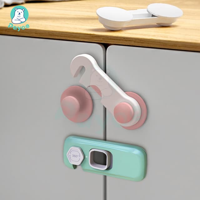 PAYOE ล็อคตู้เย็น ล็อกตู้เย็น ตัวล็อคกันเด็กเปิดตู้ และลิ้นช