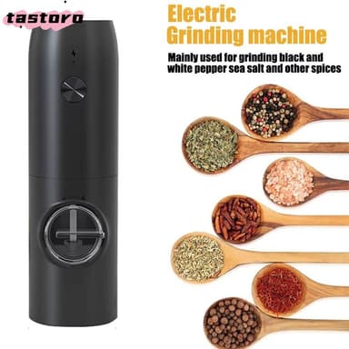 แท็บORO เครื่องบดเกลือและพริกไทย, เครื่องมือห้องครัว เครื่องบดพริกไทยอัตโนมัติแบบชาร์จ USB, ไฟ LED เครื่องบดพริกไทยไฟฟ้าแบบปรับได้ใช้ในครัว