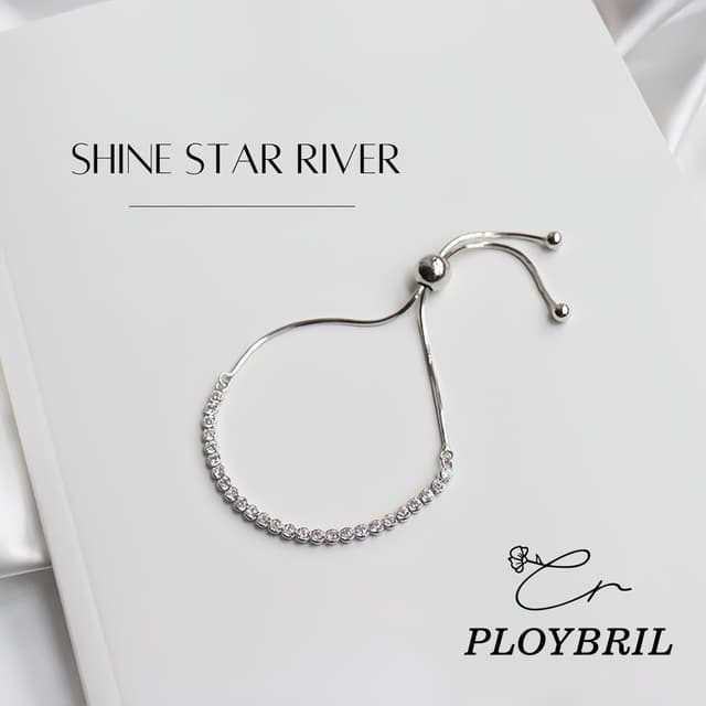 PLOYBRIL✨สร้อยข้อมือเพชร SHINE STAR RIVER สร้อยข้อมือเงิน สร