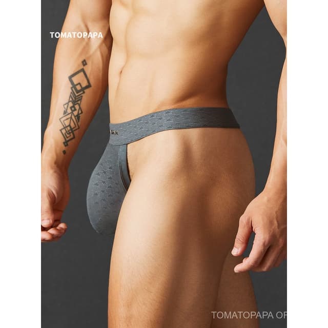 TOMATOPAPAPA Mens Seamless Thong-Simple Wide Belt Design Bre