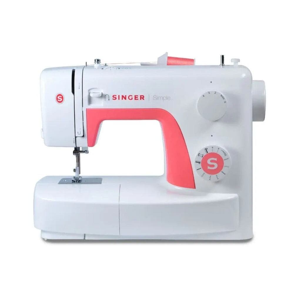 Singer 3210 จักรกระเป๋าหิ้ว Mechanical 10 ลาย ขาว-ชมพู (Mechanical 10 Stitches white -pink) https://wayoza.com