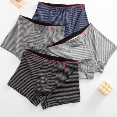 #417 กางเกงในบ็อกเซอร์ผู้ชาย Boxerลายส้นตรง ระบายอากาศได้ดี ป้องกันกลิ่นอับชื้น  เนื้อผ้านิ่ม สวมใส่สบาย มีไซส์ให้เลือก