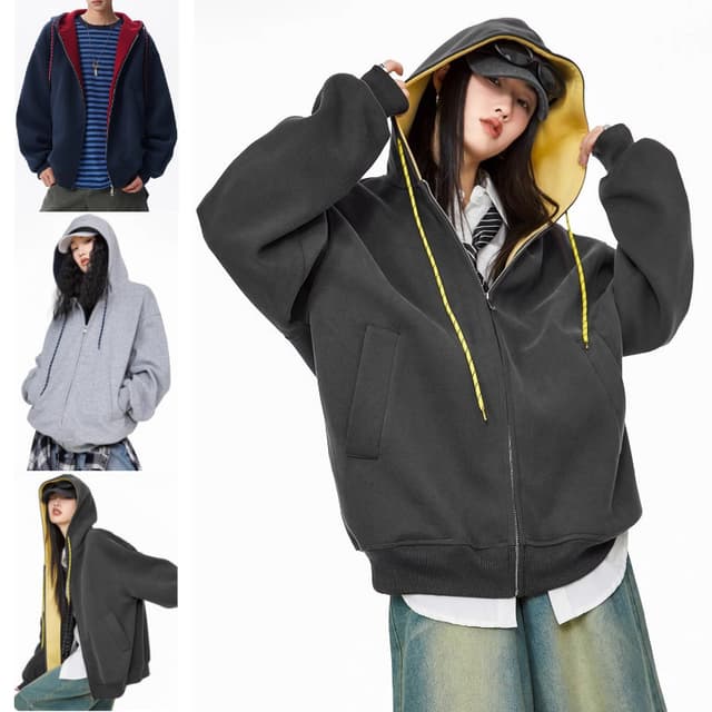เสื้อกันหนาวมีฮู้ด SUIKONE ซุยโคเนะ สำหรับผู้ชาย สไตล์อเมริก