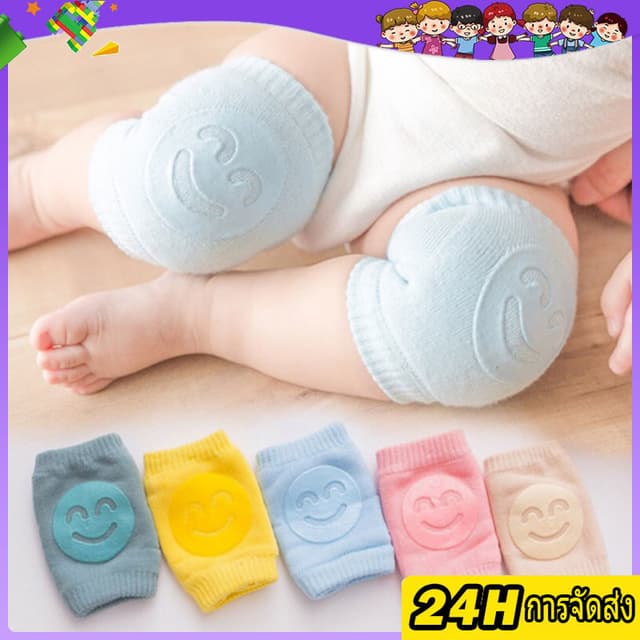 สนับเข่าคู่ สนับเข่าเด็กหัดคลานลายการ์ตูน นิ่ม ยืด มีกันลื่น
