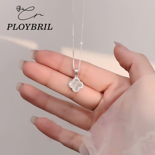 PLOYBRIL สร้อยคอเงินแท้ Fritillary Clover จี้โคลเวอร์ สร้อยค