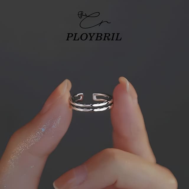 PLOYBRIL แหวนเงินแท้ Water Ripple แหวนมูเตลู แหวนมงคล แหวนเง