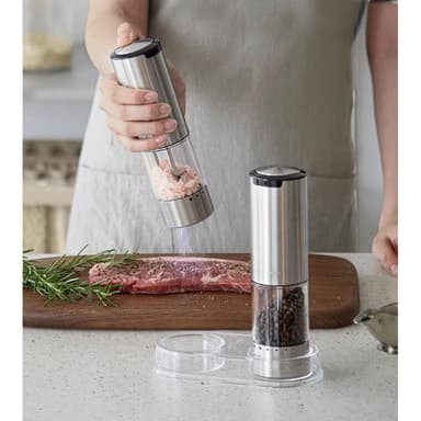 Omocha | เครื่องบดพริกไทยไฟฟ้า Electric Salt & Pepper Grinder Set เครื่องบดเกลือ ปรับความละเอียดได้