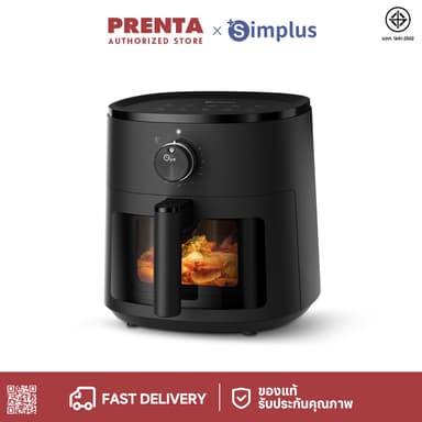 Simplus หม้อทอดไร้น้ำมัน 5 ลิตร สำหรับครอบครัว ดีไซน์กะทัดรัด เมนูอัตโนมัติ 10 รายการ ไขมันต่ำ KQZG022 FZ