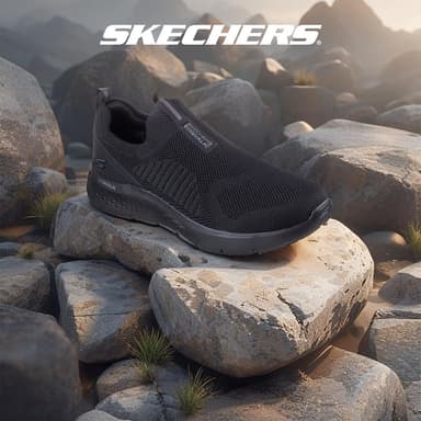 Skechers สเก็ตเชอร์ส รองเท้าผู้ชาย Men GOwalk Flex GOwalk Shoes - 216506-BBK - Air-Cooled Goga Mat