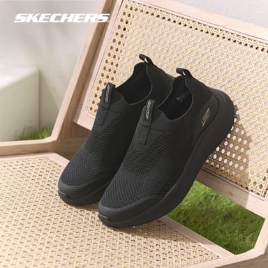 Skechers สเก็ตเชอร์ส รองเท้าลำลองผู้ชาย Men BOBS Sport Moda Flex Acre Casual Shoes - 118156-BBK Memory Foam (latest)