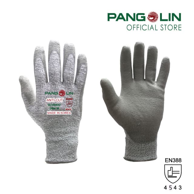 PANGOLIN (แพงโกลิน) ถุงมือกันบาดระดับ5 เคลือบ PU รุ่น GLVR00