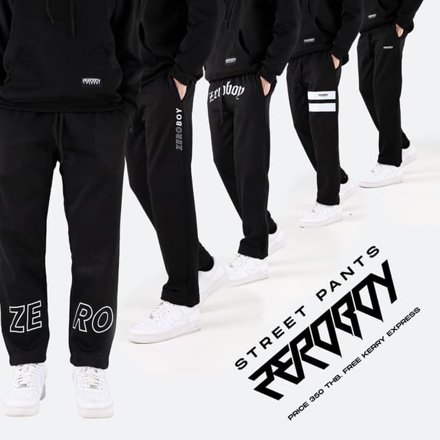 ZEROBOY - กางเกงขายาว Zeroboy ผ้าสำลี