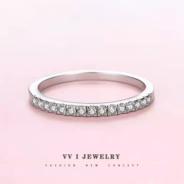 Vvi แหวนเงินแท้ 925 เพชรโมอีส เครื่องประดับแฟชั่นผู้หญิง สไต
