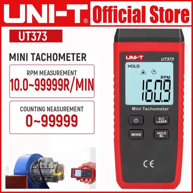 Uni-t UT373 เครื่องวัดรอบเครื่องยนต์ เลเซอร์ดิจิทัล ขนาดเล็ก